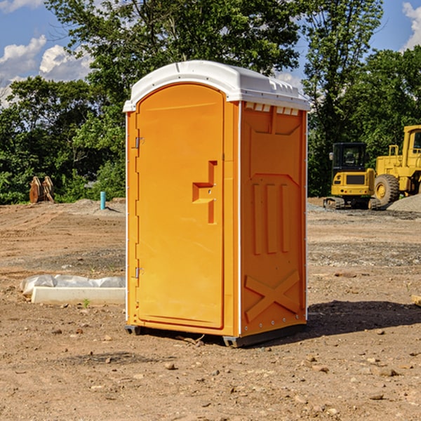 can i customize the exterior of the porta potties with my event logo or branding in Atkinson